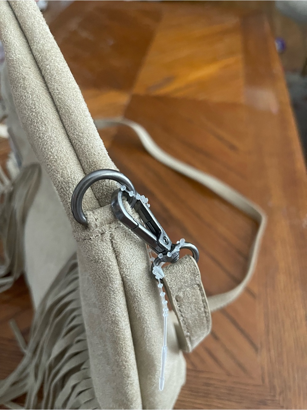 Wrangler Taupe Fringe Shoulder Bag - Picture 3 of 4